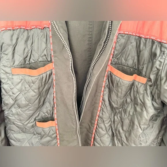 Men’s Izod cotton & leather jacket, olive green/ brown sz XXL (runs small) Jackets & Coats